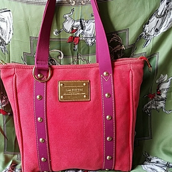 Louis Vuitton Handbags - Authentic Louis Vuitton Red Canvas Tote Bag